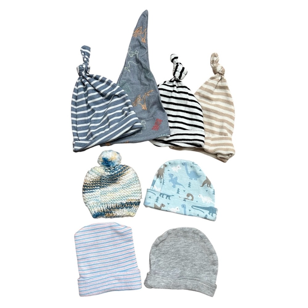 Nb 0-3m Baby Hat Beanie Bundle 0-6m Newborn Premie 0-3 3 0-6 m Month Lot of 8